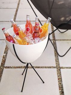 bullet planter with ice